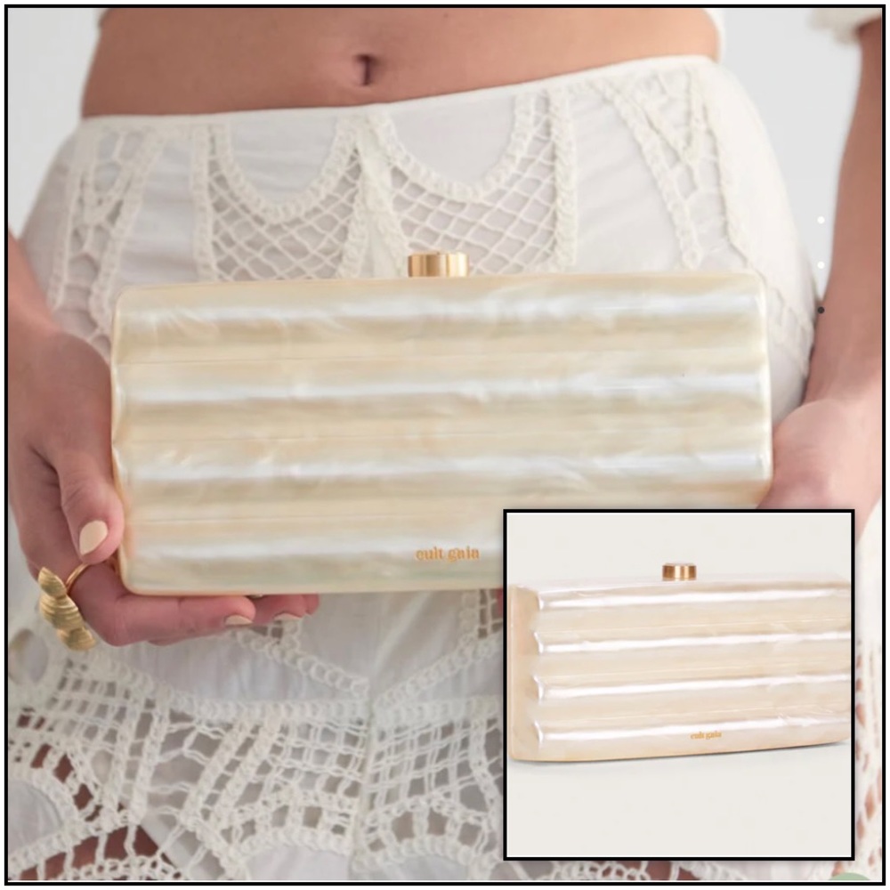 Cult Gaia, ENID clutch, ivory, nwt